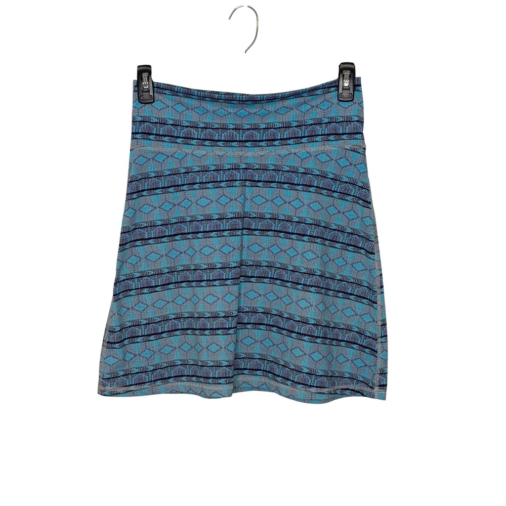 Carve Designs Blue Geometric A-Line Skirt Small